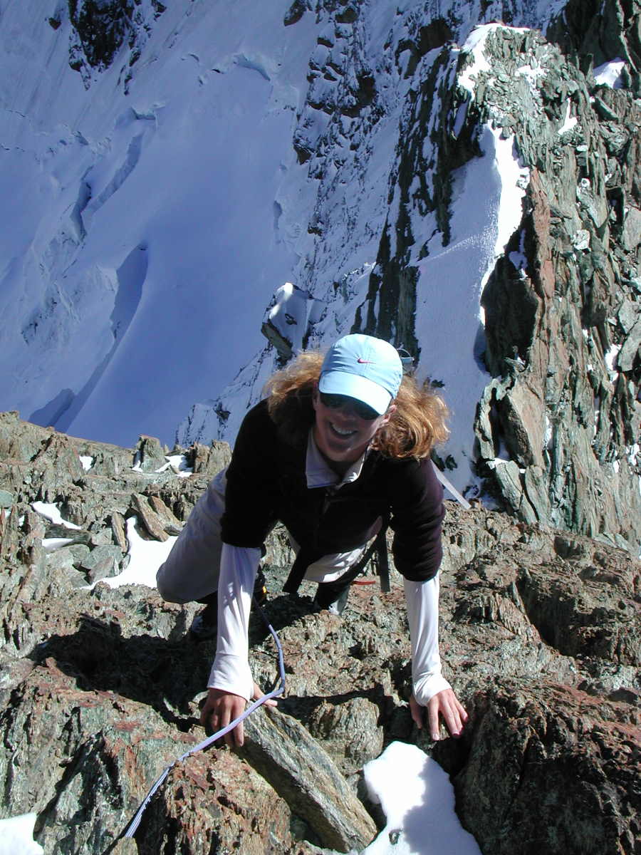 Germaine climbing in Alps