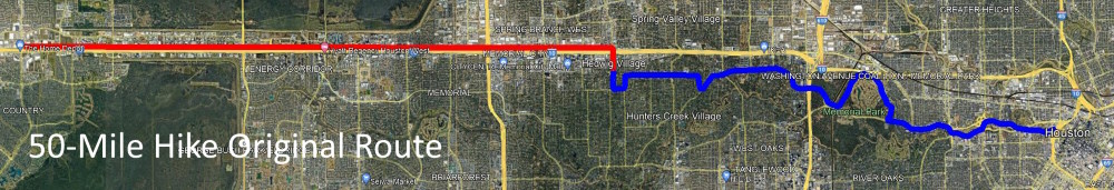 My 50-mile route as originally planned