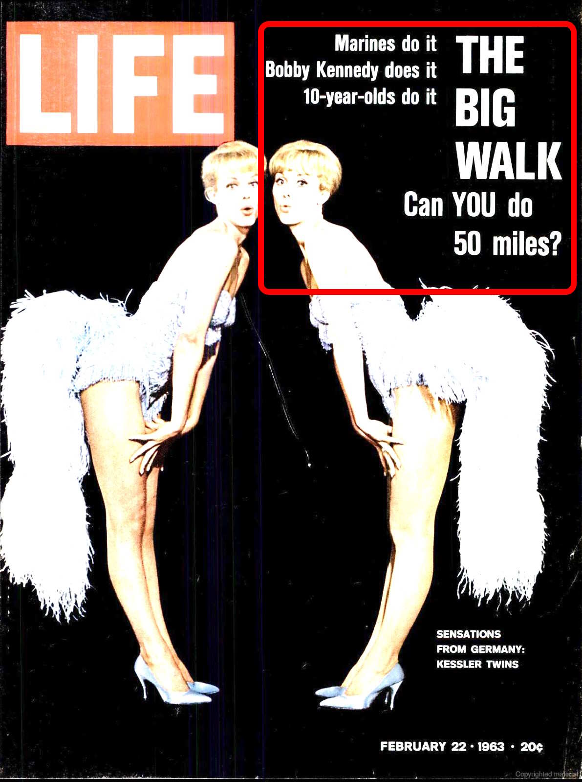 Life magazine 2/22/1963 cover featuring "The Big Walk" article