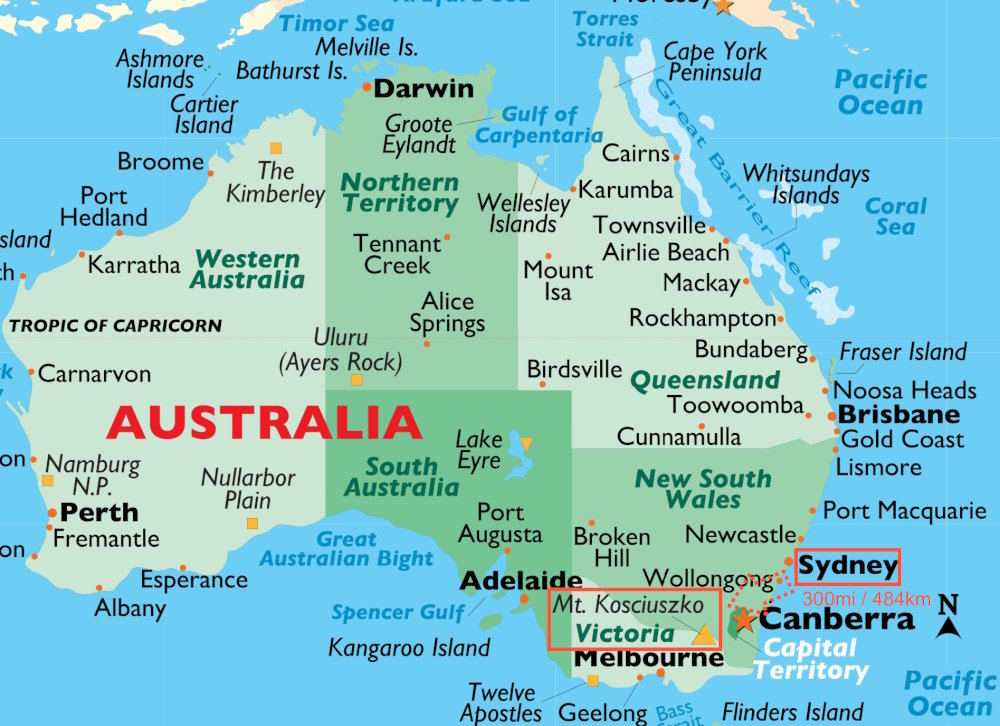 Mt Kosciuszko Location