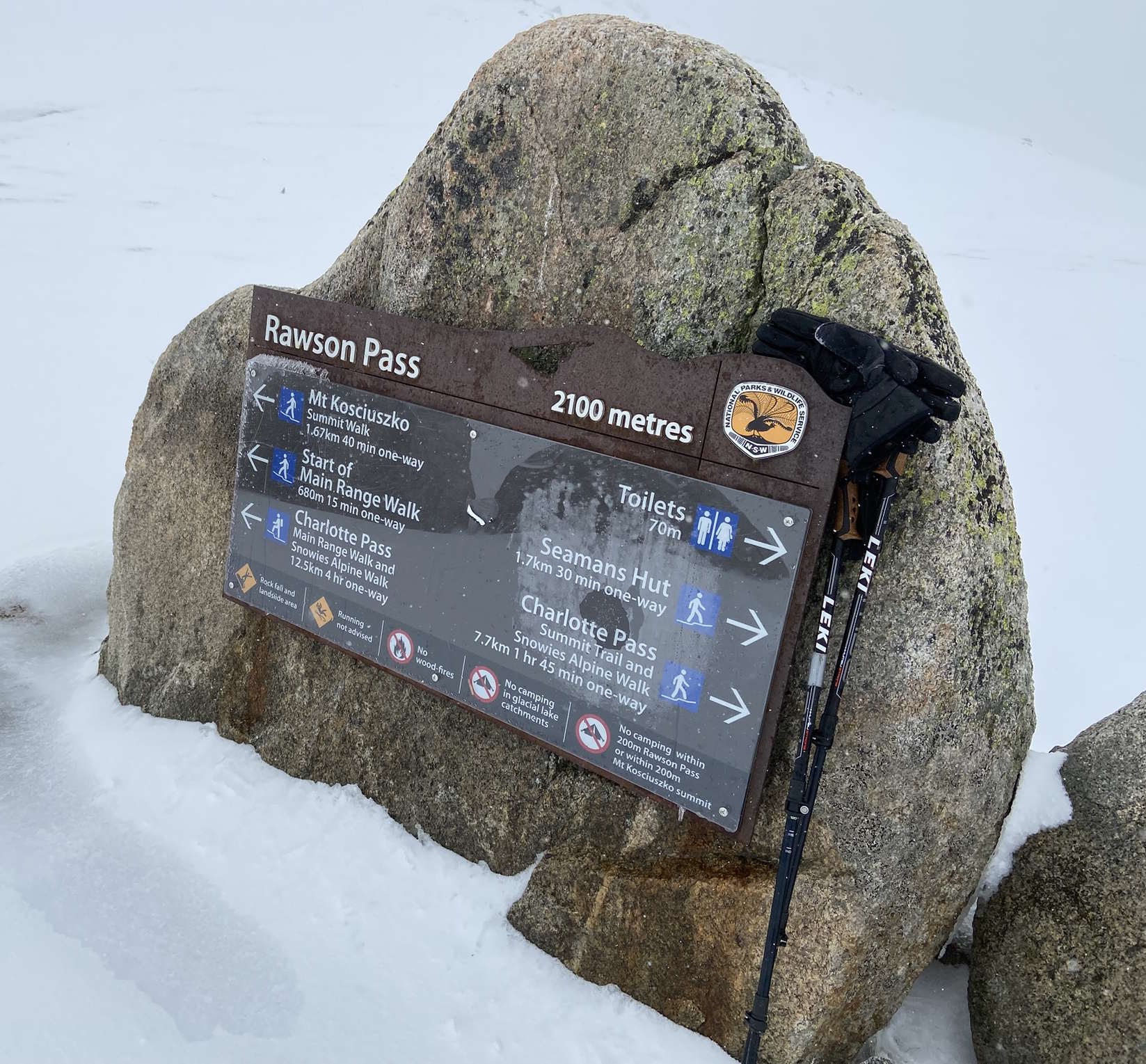 Rawson Pass Trail Marker—approx 6968’ / 2124m