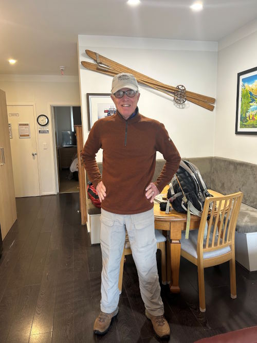 Tom nice and dry before setting out